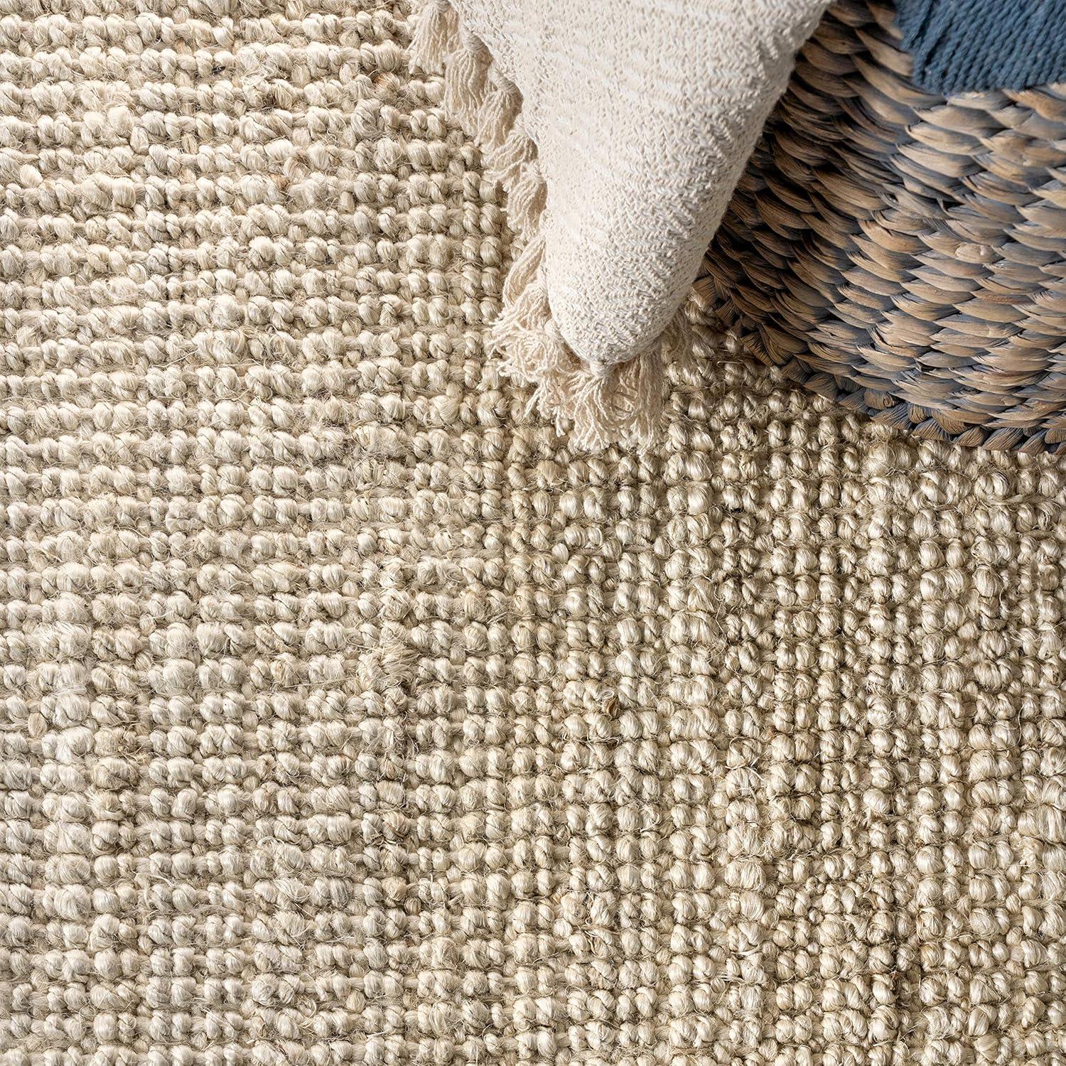 Ivory Braided Chunky Jute 2'x8' Reversible Runner Rug