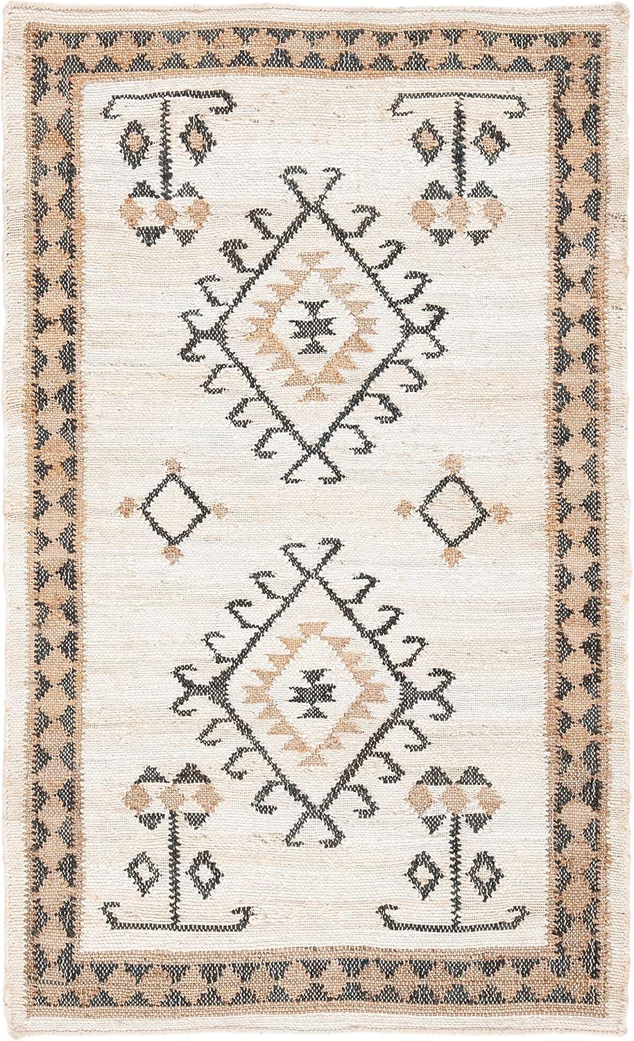 Kilim KLM762 Hand Woven Area Rug - Ivory/Black - 3'x5' - Safavieh.