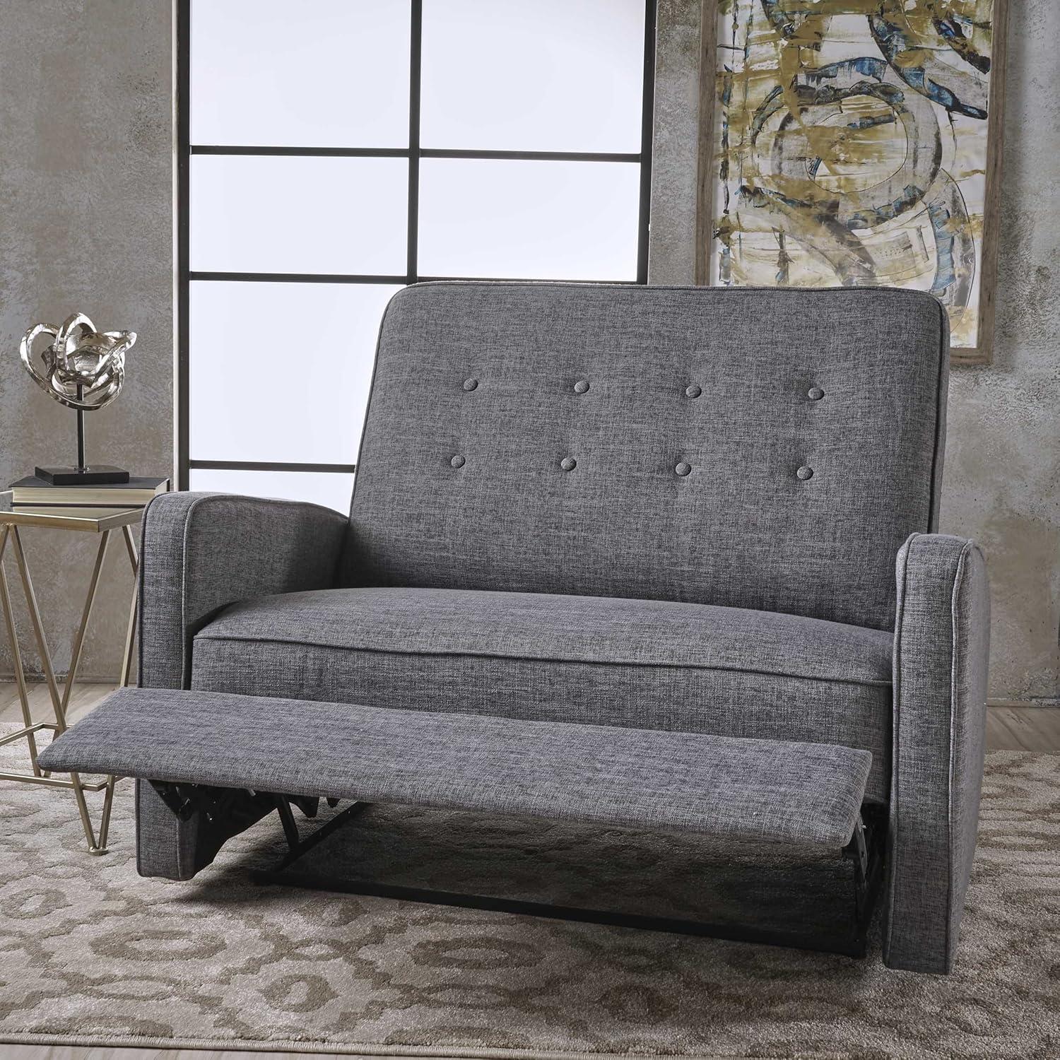Calliope Buttoned Reclining Loveseat Gray - Christopher Knight Home
