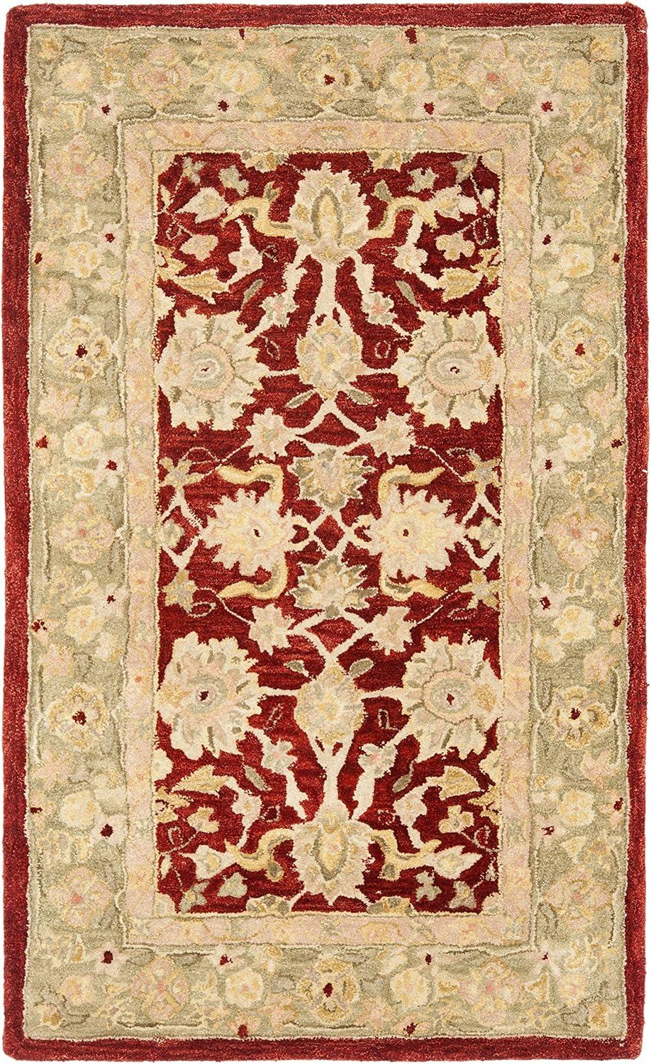 Anatolia AN522 Hand Tufted Indoor Accent Rug - Red/Moss - 2'x3' - Safavieh