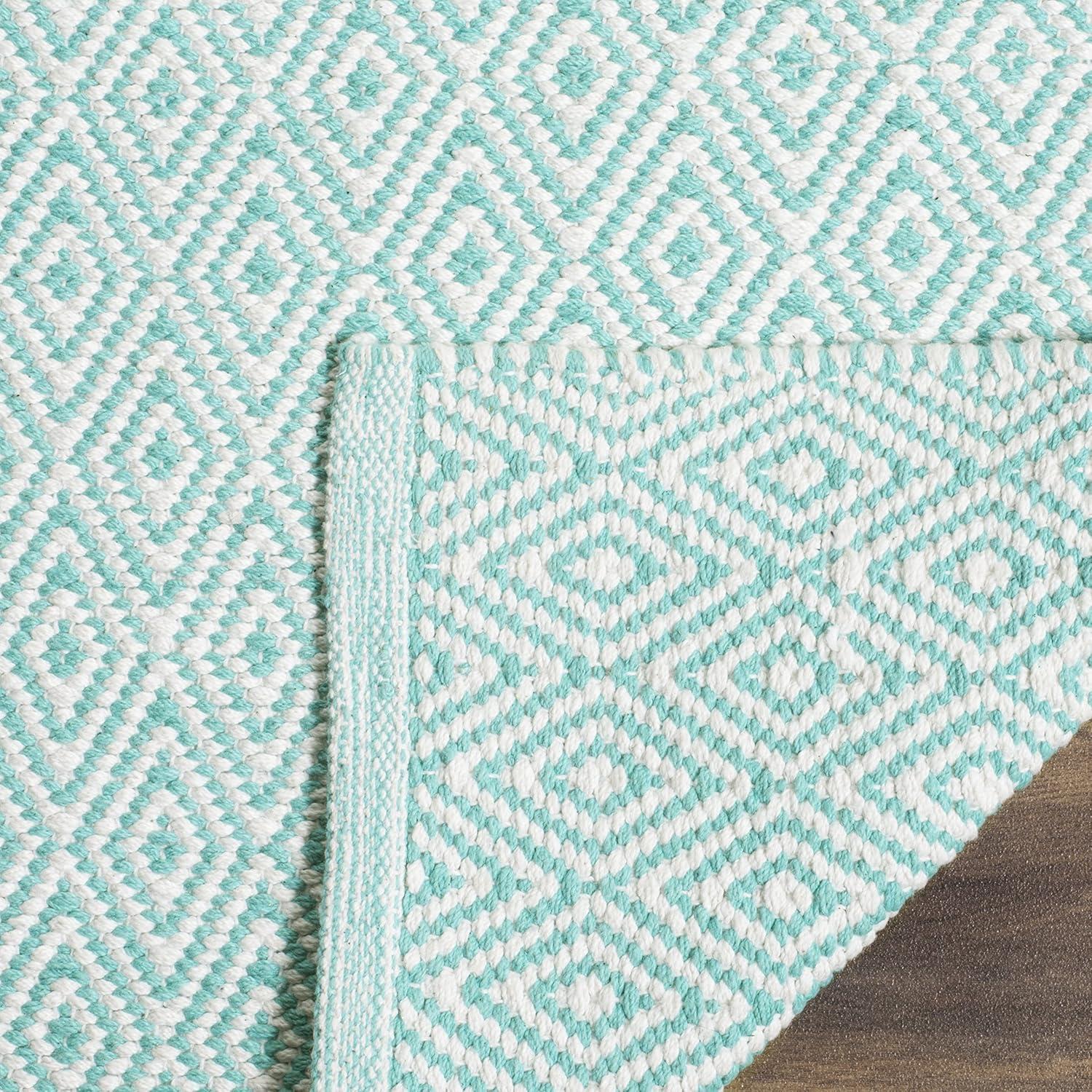 Montauk MTK515 Hand Woven Indoor Accent Rug - Ivory/Aqua - 2'6"x4' - Safavieh.