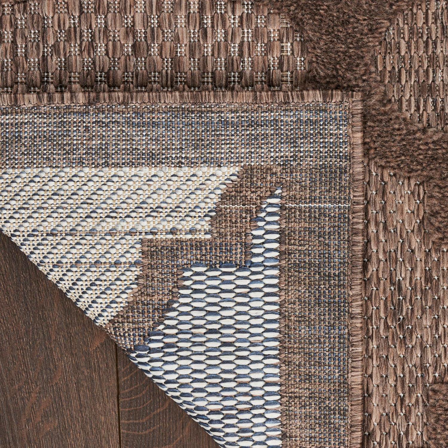 Nourison Easy Care 4' x 6' Brown Fabric Modern Area Rug (4' x 6')