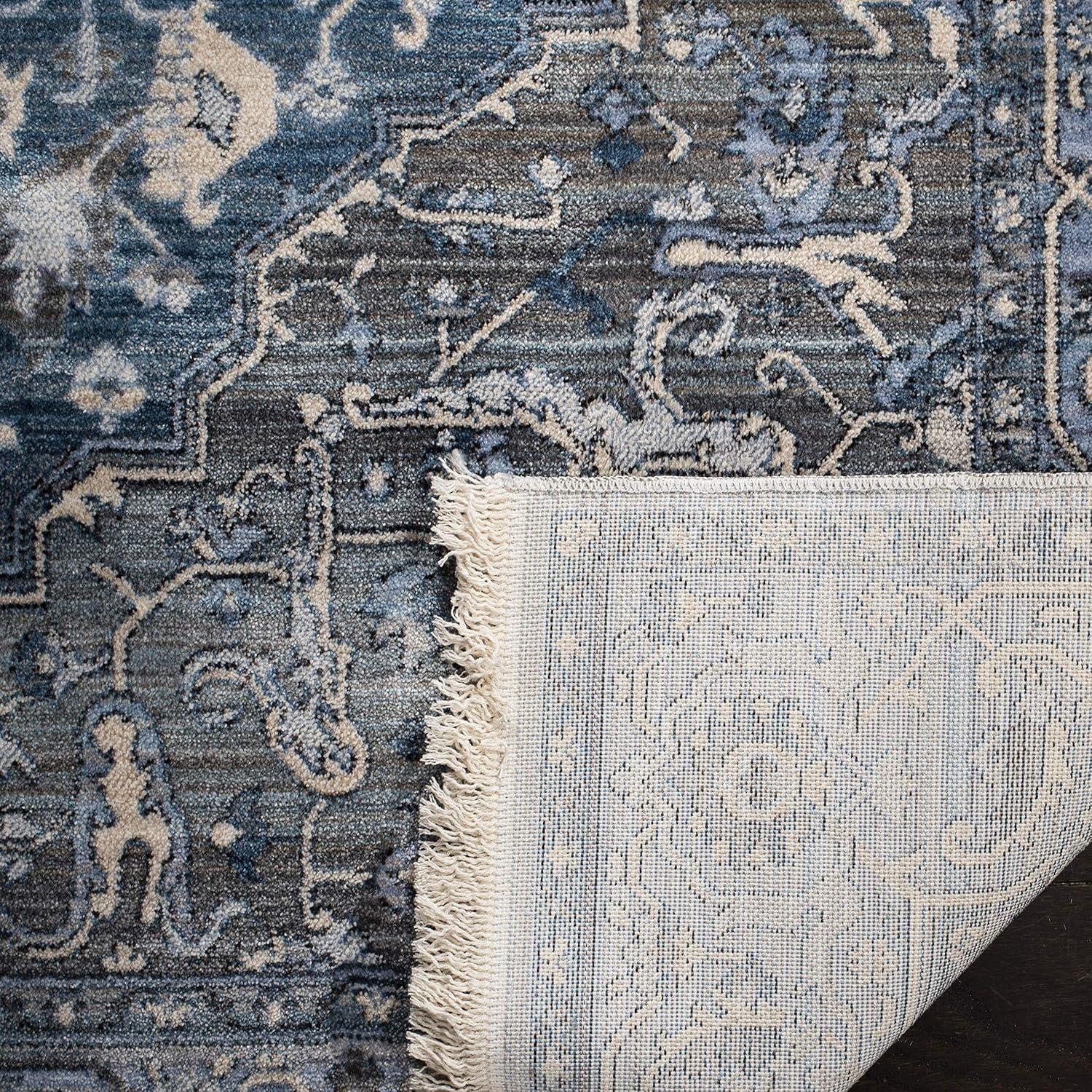 Vintage Persian VTP479 Power Loomed Indoor Area Rug - Charcoal/Blue - 5'x7'6" - Safavieh