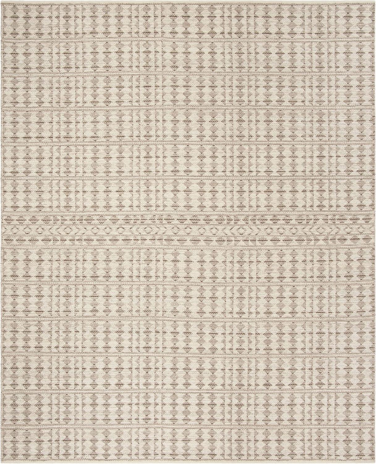 SAFAVIEH Kilim Maiara Geometric Wool Area Rug, Ivory/Light Grey, 8' x 10'