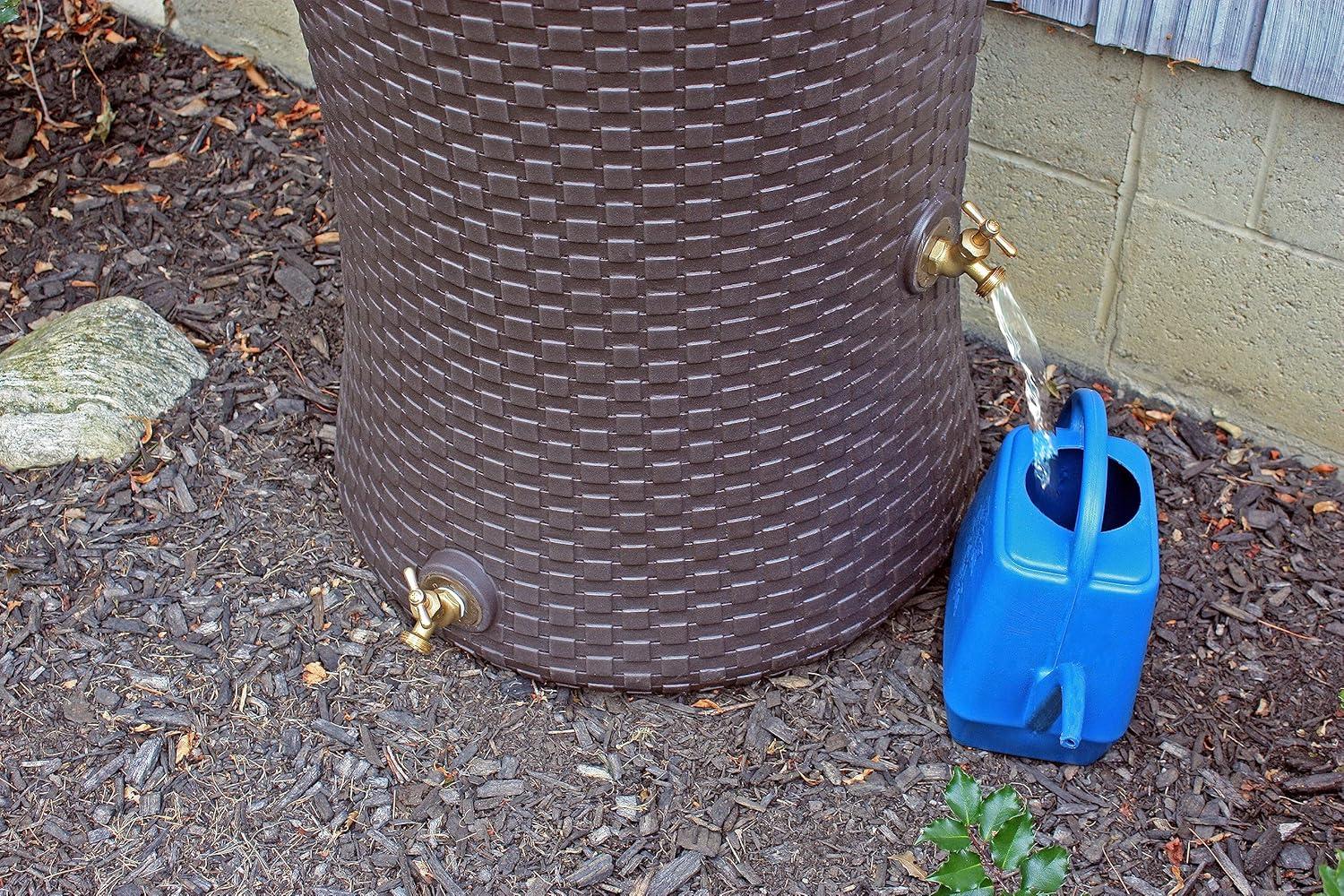 Good Ideas Good Ideas 50 Gallons Plastic Drainable Dual Overflow Planter Rain Barrel