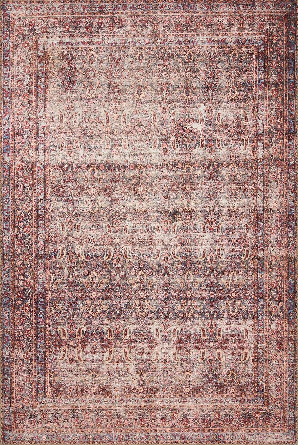 Loloi II Loren Collection LQ-05 Eggplant / Crimson Oriental Area Rug 5'-0" x 7'-6"