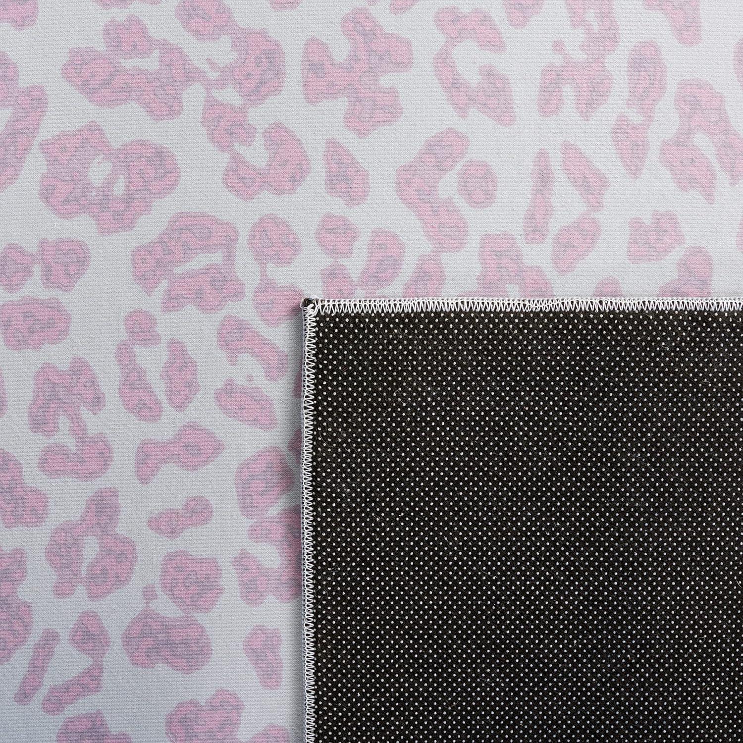 Faux Hide FAH505 Power Loomed Machine Washable Indoor Area Rug - Ivory/Pink - 5'x8' - Safavieh