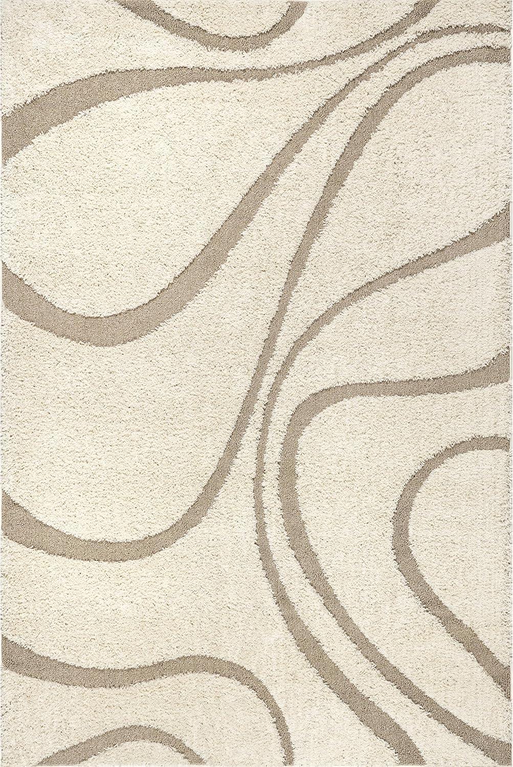 nuLOOM Carolyn Modern Shag Area Rug, 9' 2" x 12', Cream