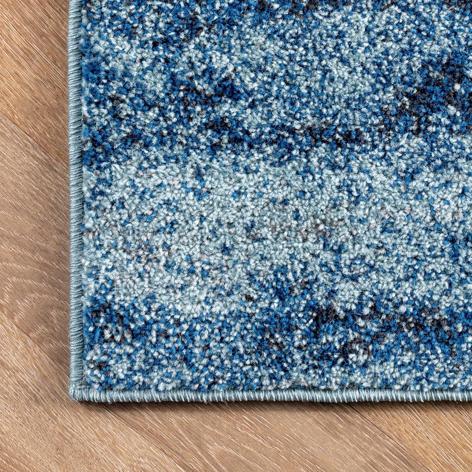 Nuloom Alayna Abstract 2x3 Accent Indoor Area Rug for Living Room Bedroom Dining Room Entryway Kitchen, Blue/Ivory