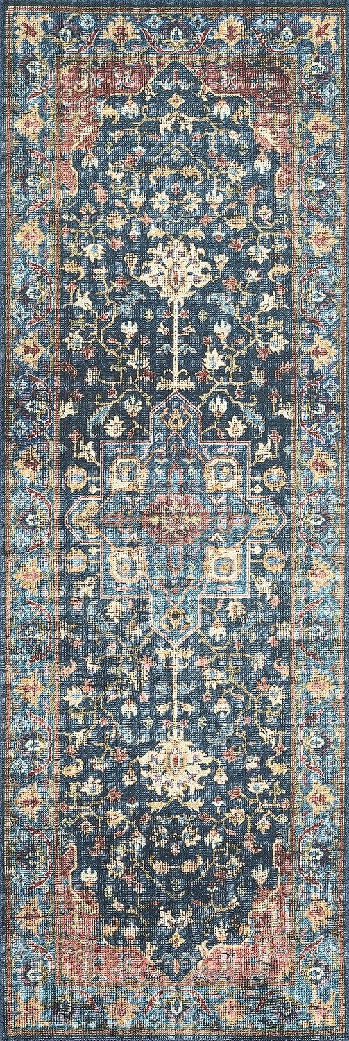 Loloi II Skye Collection SKY-08 Denim/Brick 6'-0" x 6'-0" Round Area Rug