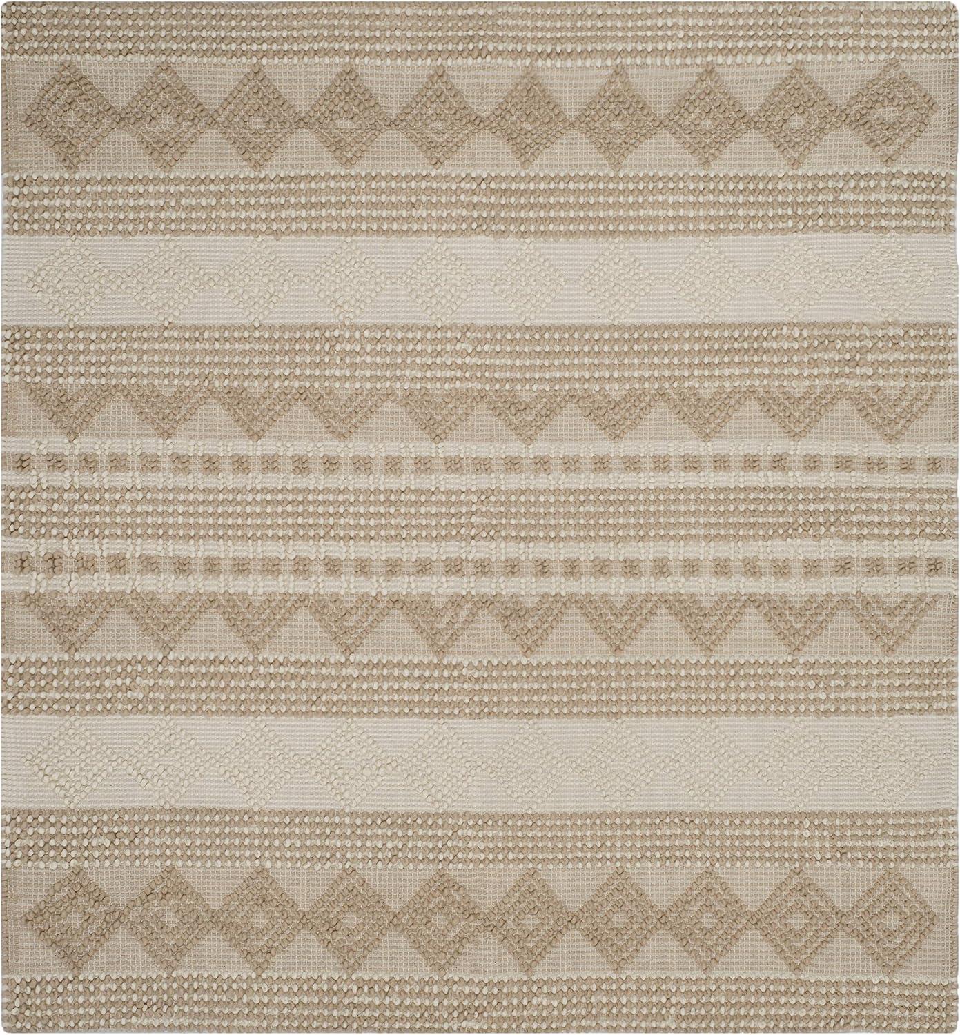 SAFAVIEH Natura Carly Geometric Area Rug, Beige/Ivory, 10' x 10' Square
