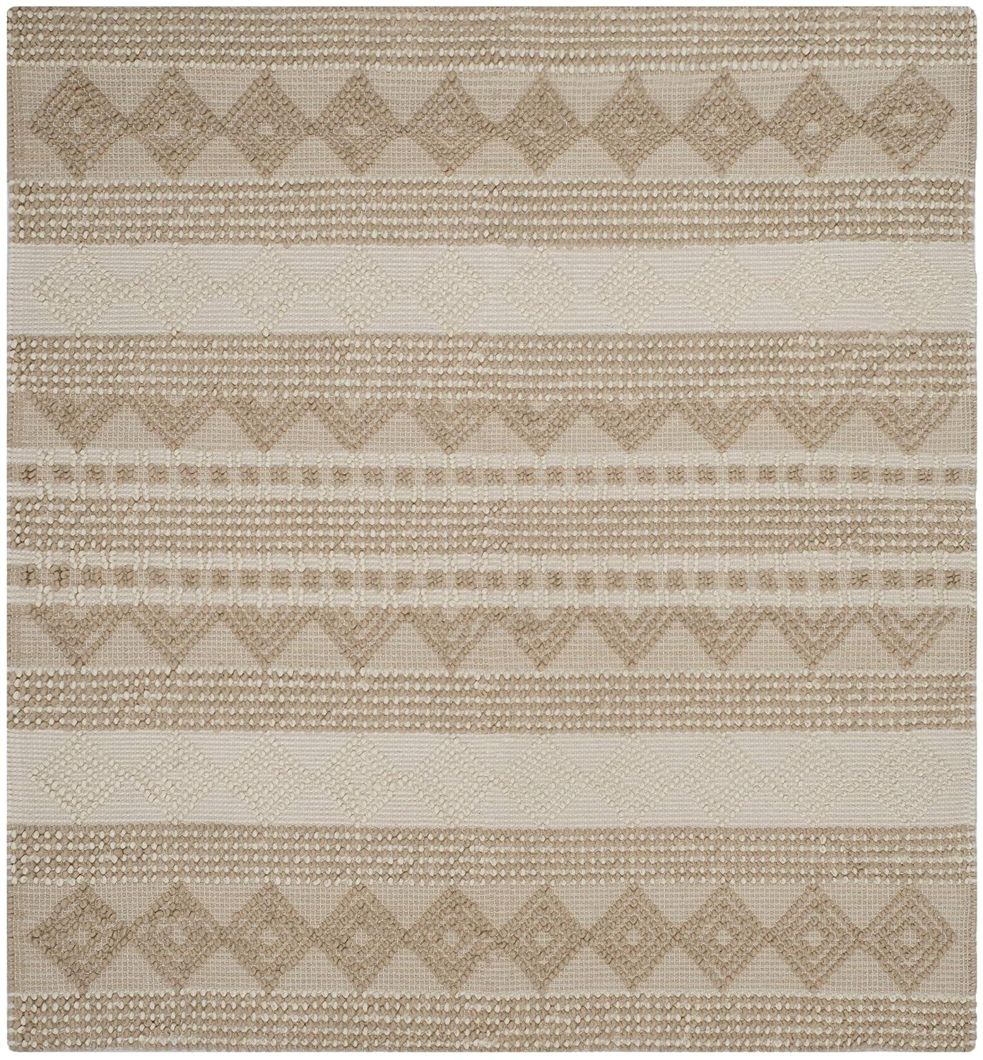 SAFAVIEH Natura Carly Geometric Area Rug, Beige/Ivory, 10' x 10' Square