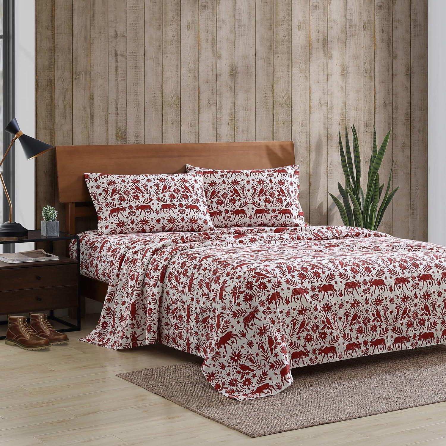 Eddie Bauer Arcadia Red Twin Sheet Set