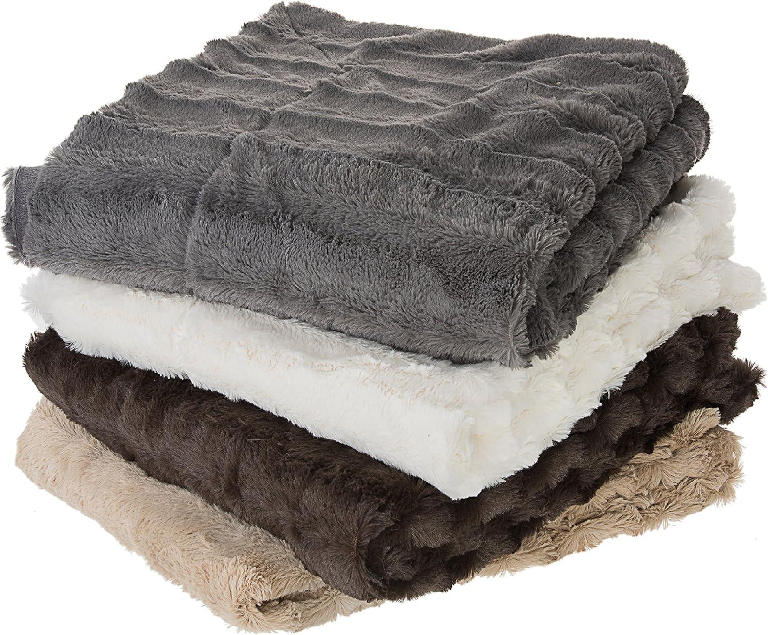 Cheer Collection Ultra Soft Faux Fur Throw Blanket - Chocolate (86" x 86")