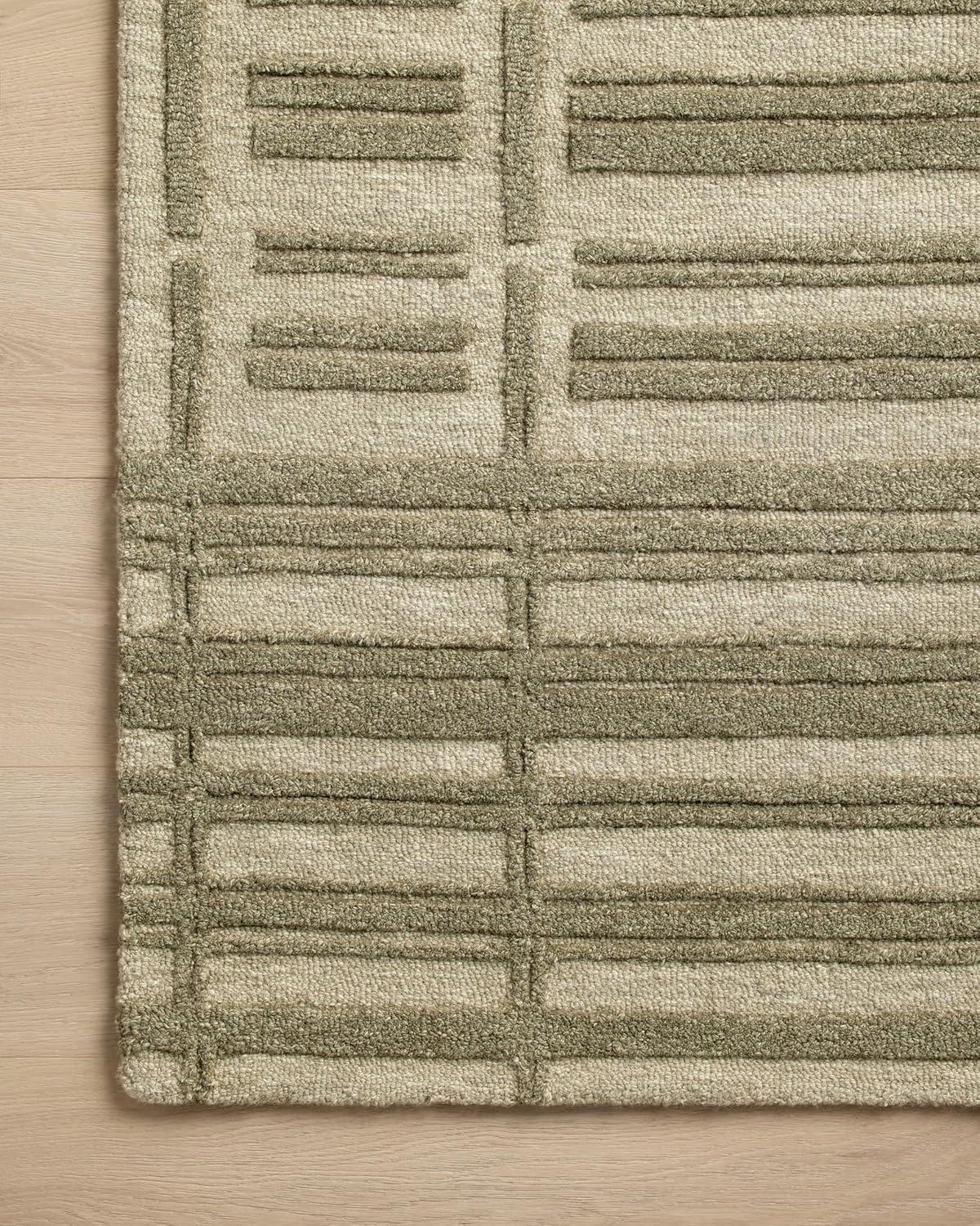 Bradley II Hand-Tufted Wool Rug by Chris Loves Julia x Loloi - Sage and Olive / 3'6" x 5'6"