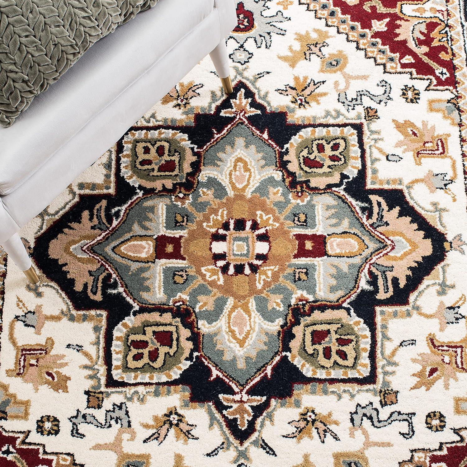 Heritage HG625 Handmade Area Rug - 5'x8' - Ivory/Red - Safavieh