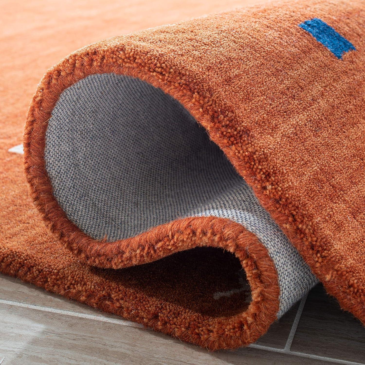 SAFAVIEH Himalaya Charmaine Solid Wool Area Rug, Rust, 8' x 8' Square