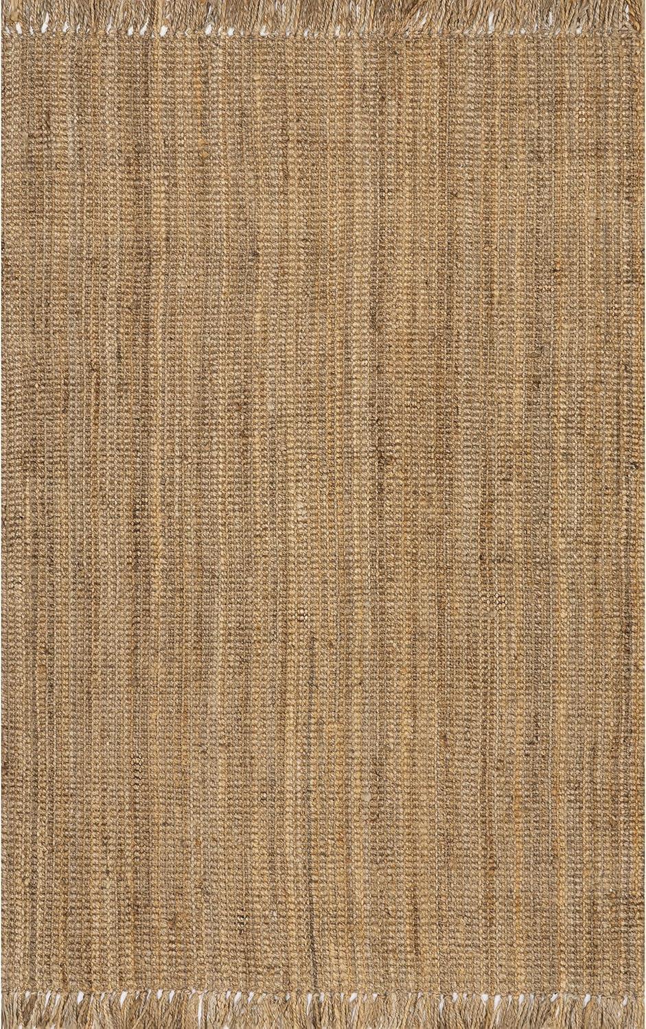 nuLOOM Daniela Chunky Jute Natural 5' x 7' 6" Farmhouse Area Rug