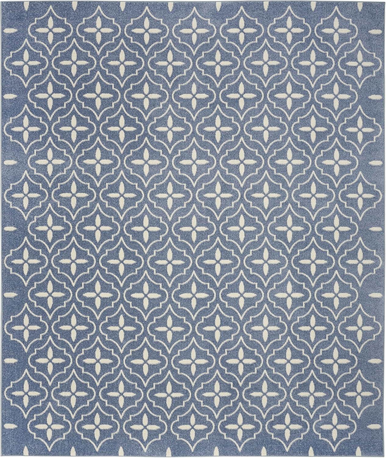 Nourison Essentials Blue/Ivory Indoor/Outdoor Area Rug