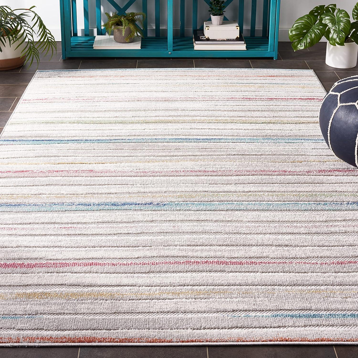 SAFAVIEH Cabana Noelle Indoor/Outdoor Area Rug, Red/Aqua/Ivory, 9' x 12'