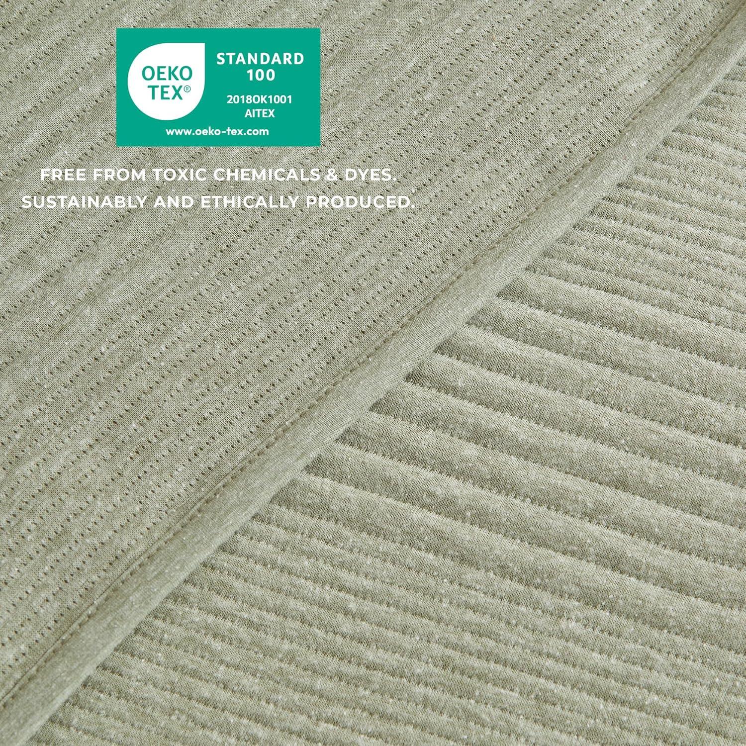 FreshFolds Jersey Cotton Blend Stitched Quilt Set with Shams