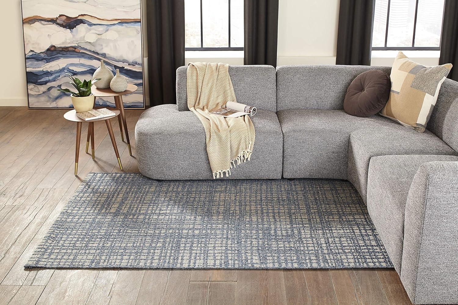 2'x3' Como Indoor/Outdoor Gael Blue Accent Rug - Momeni: Geometric Small Area Rug, Contemporary, All-Weather Design