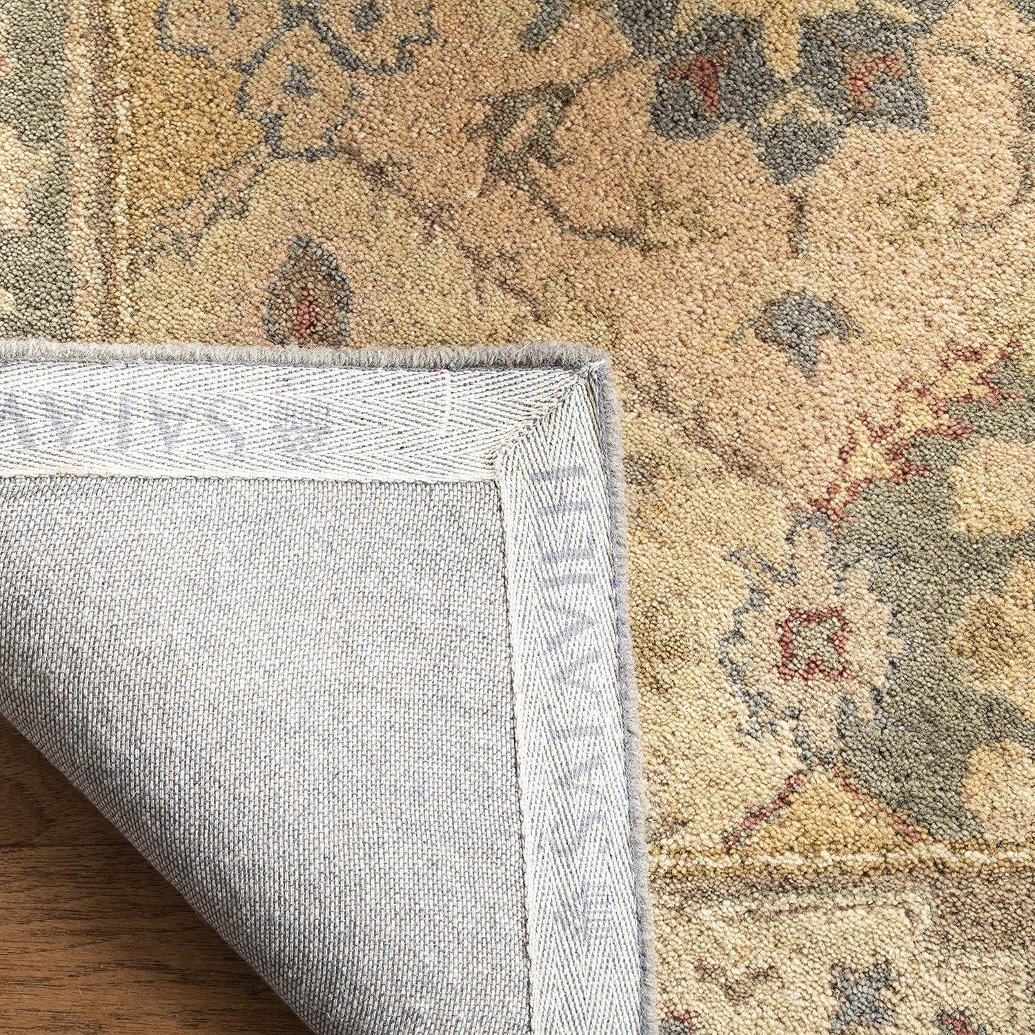 SAFAVIEH Antiquity Augustin Transitional Bordered Wool Area Rug, Multi/Beige, 4' x 6'