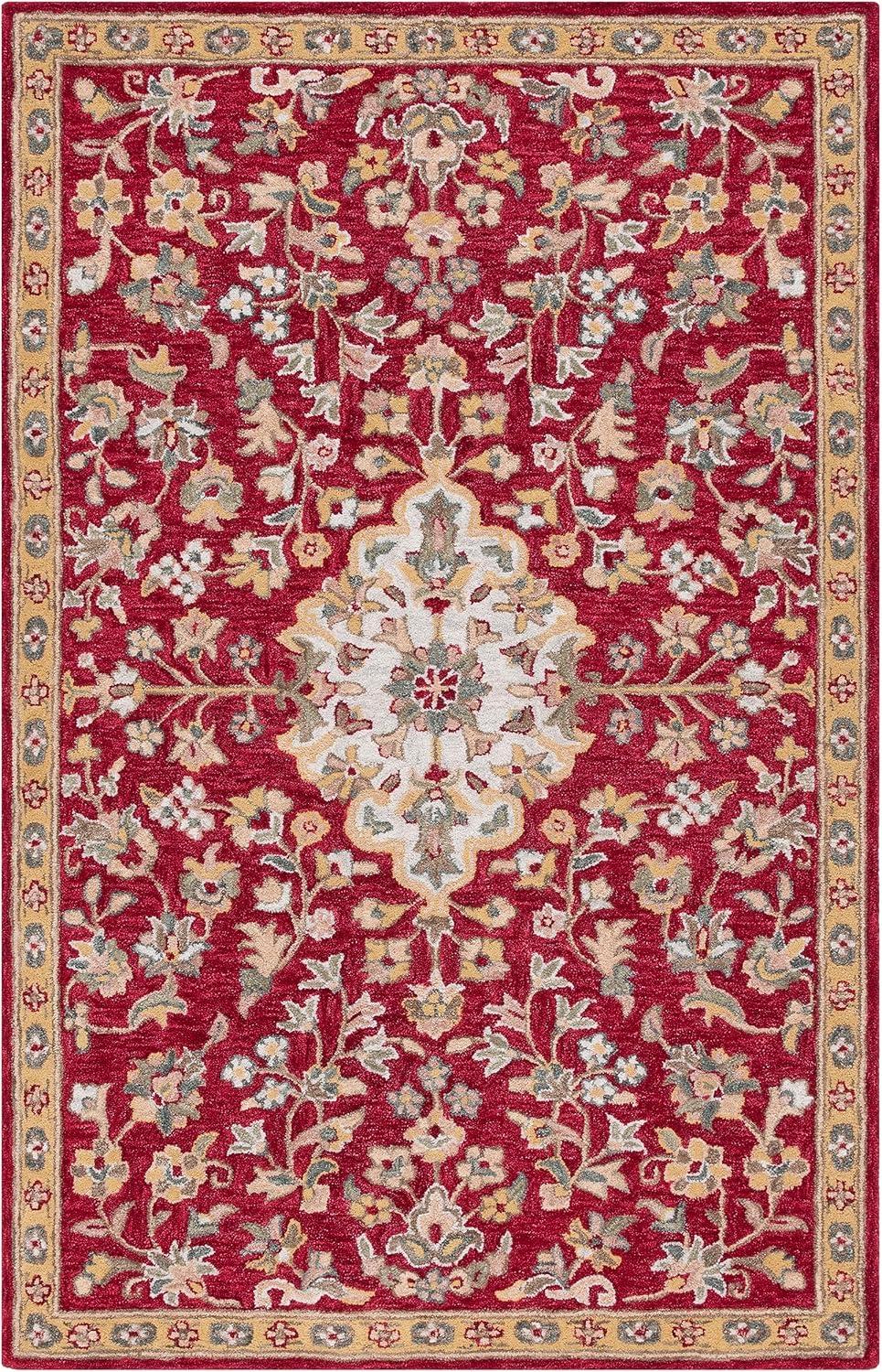 SAFAVIEH Blossom Layla Floral Area Rug, Red/Ivory, 3' x 5'