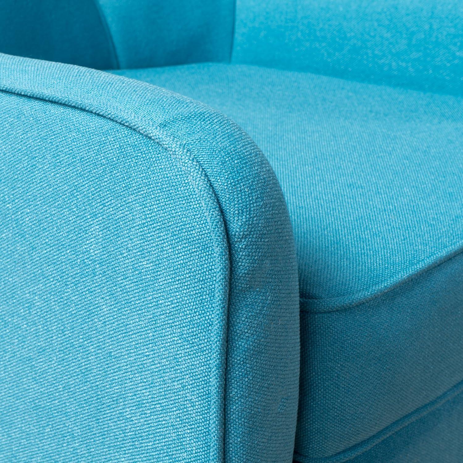 Felicity Mid-Century Armchair Teal: Upholstered, Tufted, Wooden Legs - Christopher Knight Home