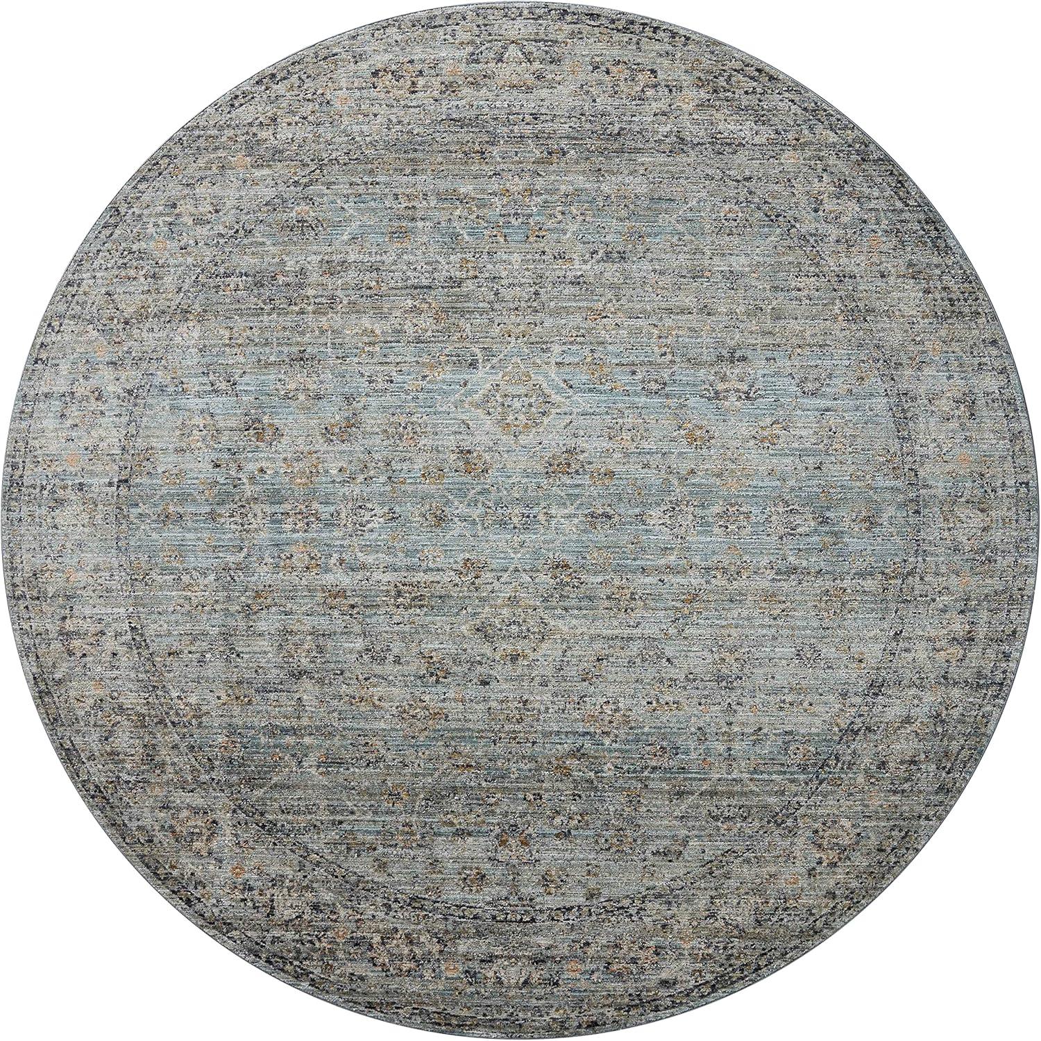 Jean Stoffer Ocean and Gold Rectangular Accent Rug