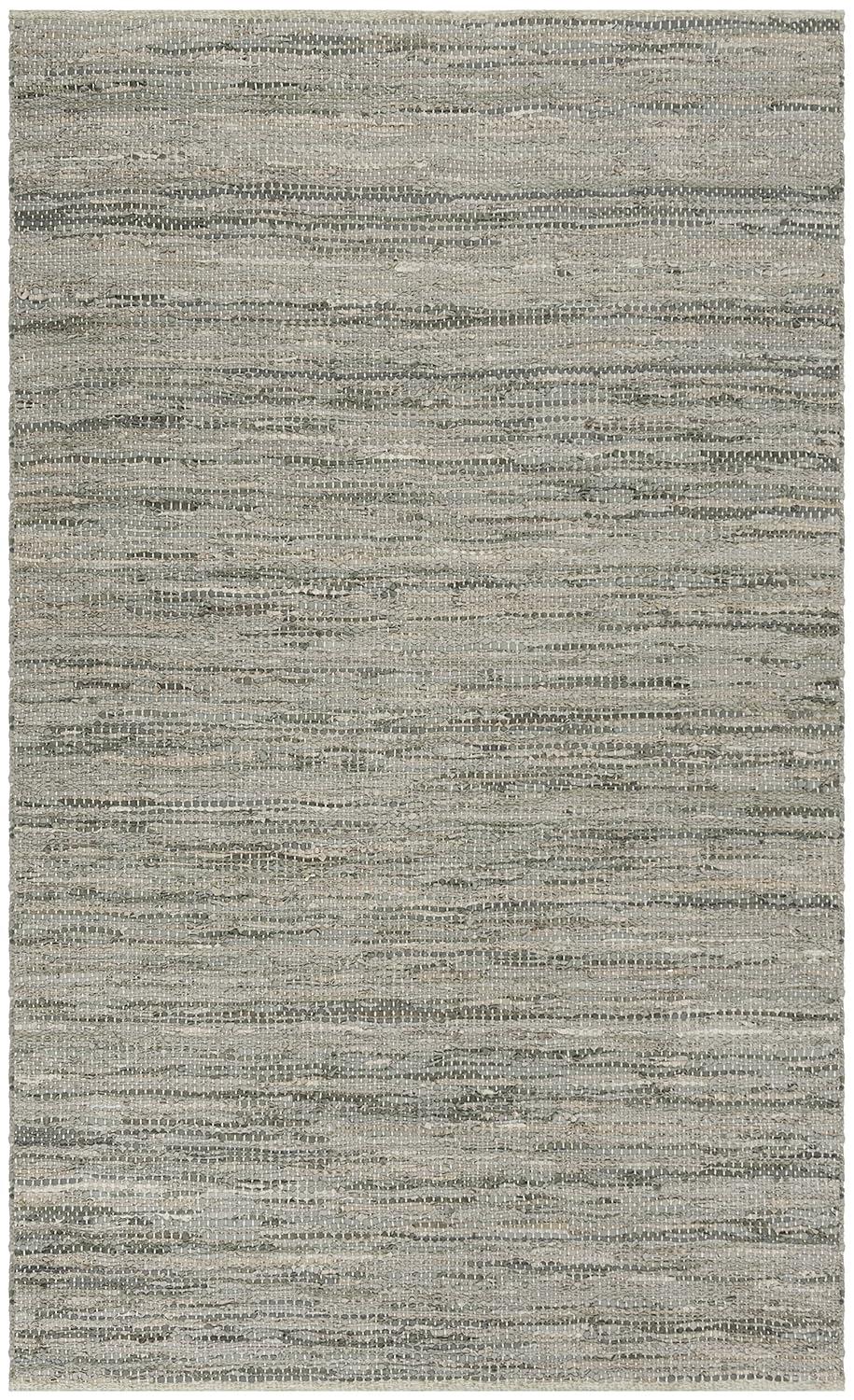 Vintage Leather VTL105 Hand Woven Area Rug - Grey - 5'x8' - Safavieh.