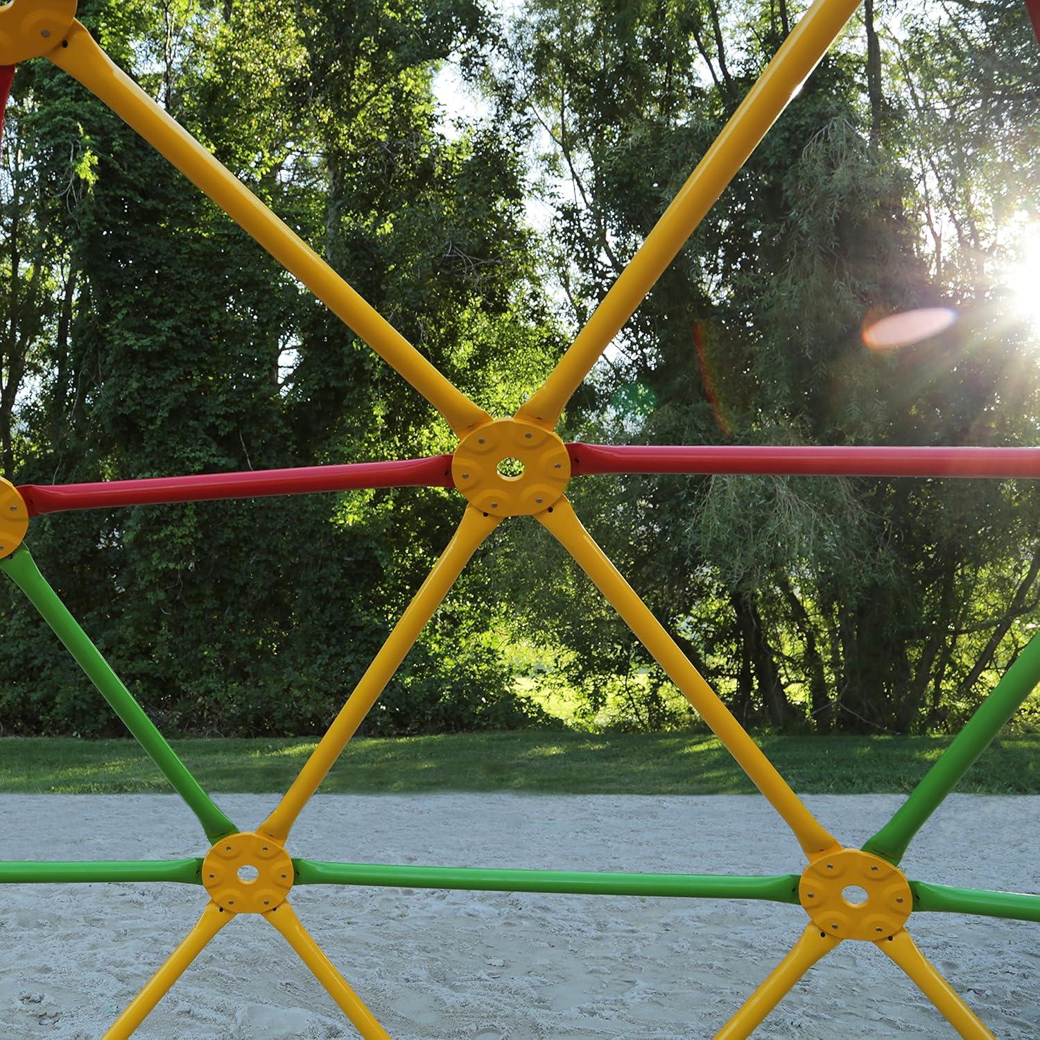 Skywalker Sports Geo Dome Climber Swing Set, Jungle Gym for Kids Outdoor Backyard with Basketball Hoop, Swing Bar