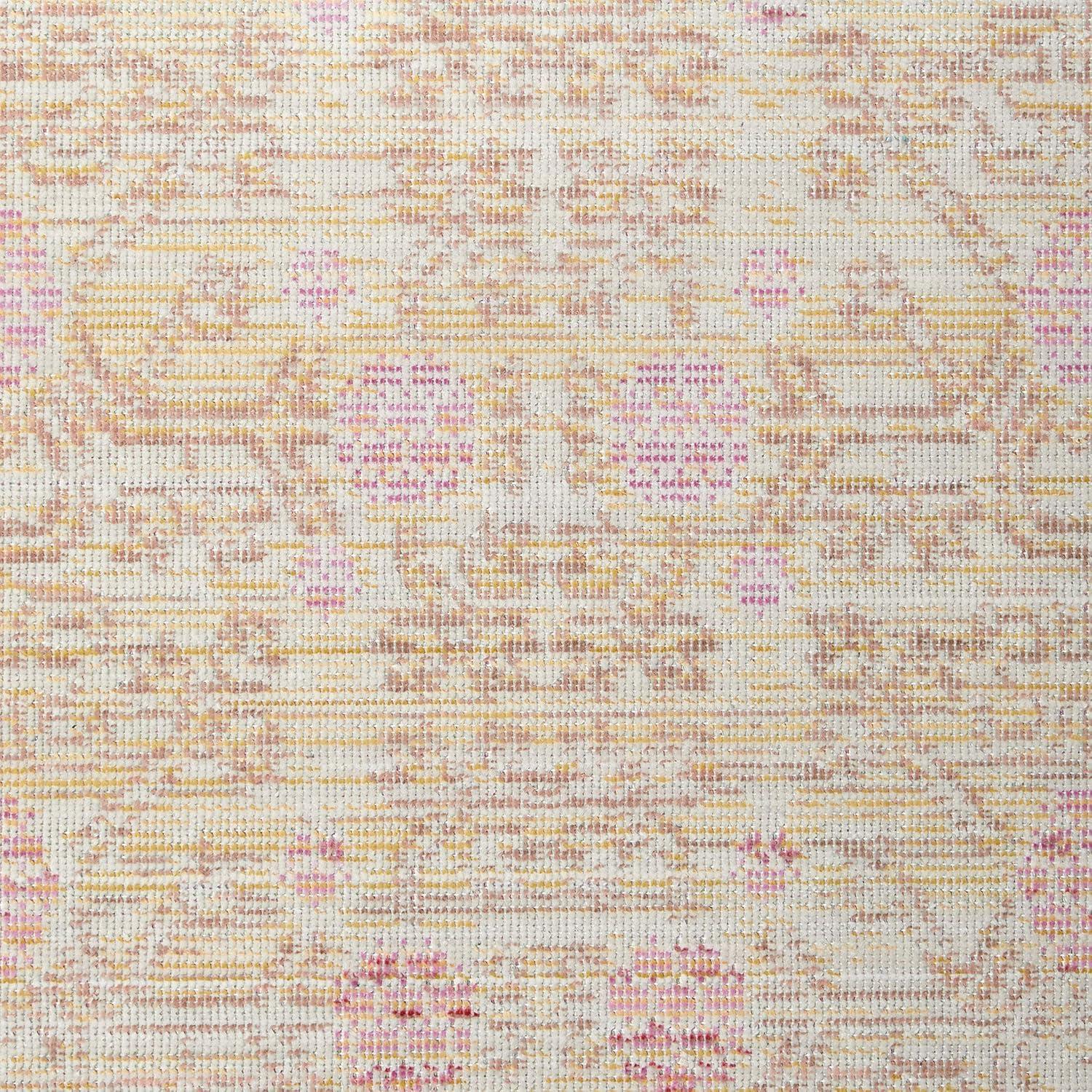 4'x6' Floral Loomed Area Rug Pink - Momeni: Modern Botanical Design, Low Pile, Polyester, Indoor Use