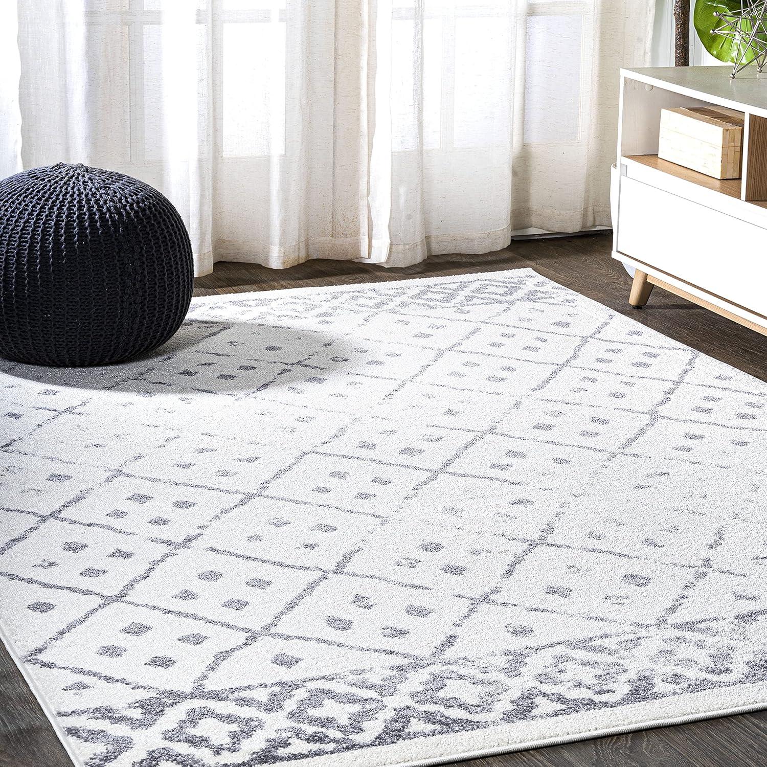 Juba 8' x 10' Gray Diamond Synthetic Area Rug