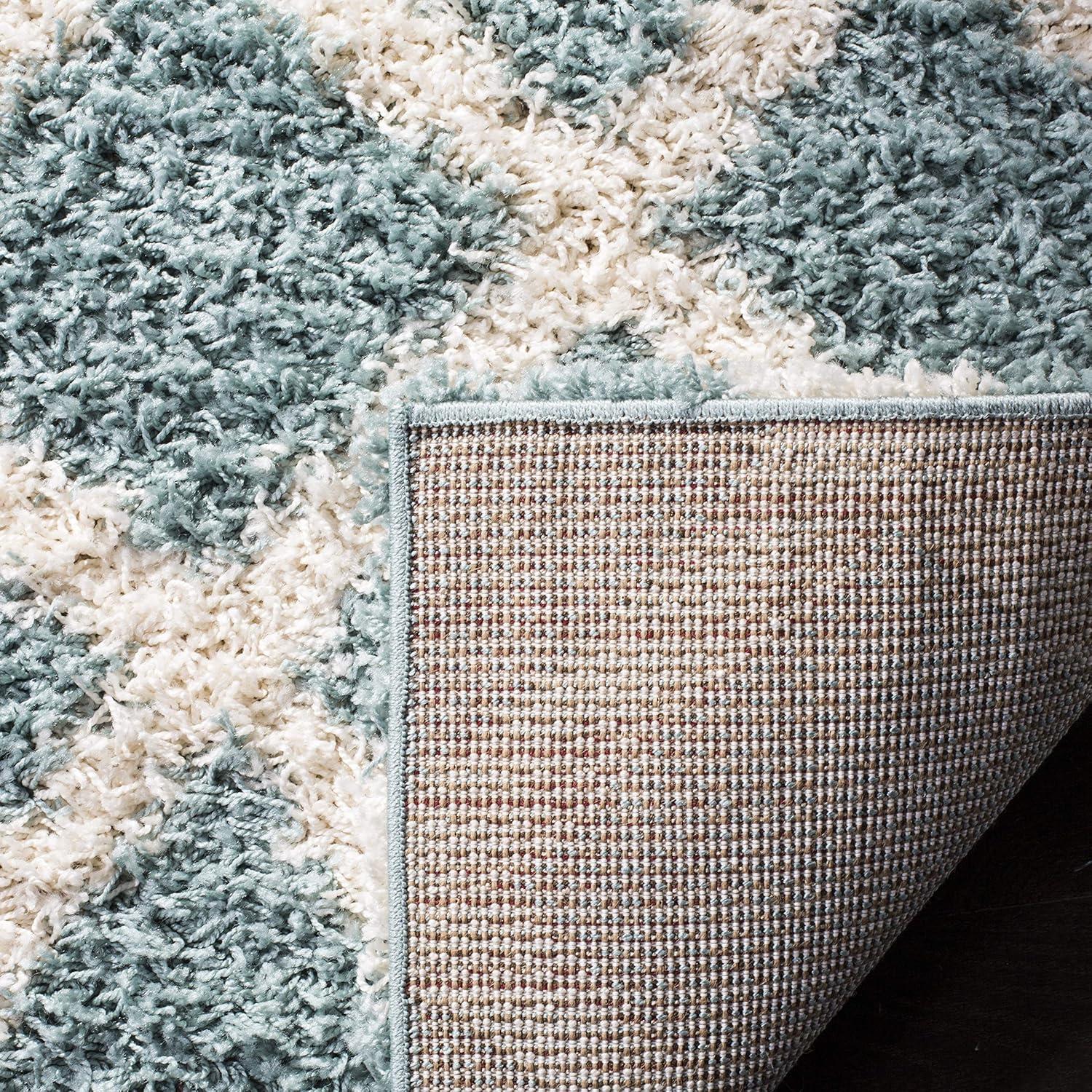 Dallas Shag SGD257 Power Loomed Indoor Accent Rug - Seafoam/Ivory - 3'x5' - Safavieh.