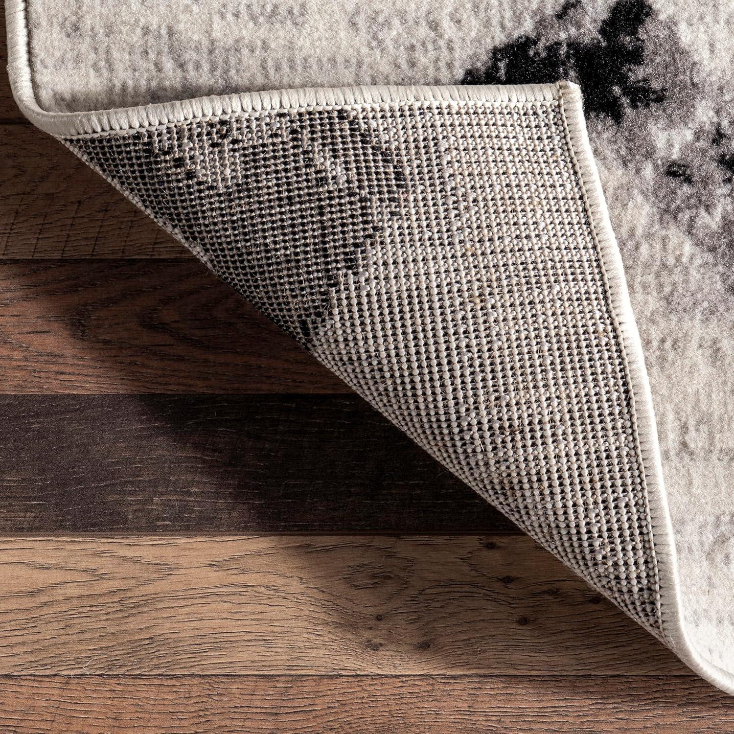 Nuloom Addison Chevron 7x9 Indoor Area Rug for Living Room Bedroom Dining Room Kitchen, Grey/Ivory