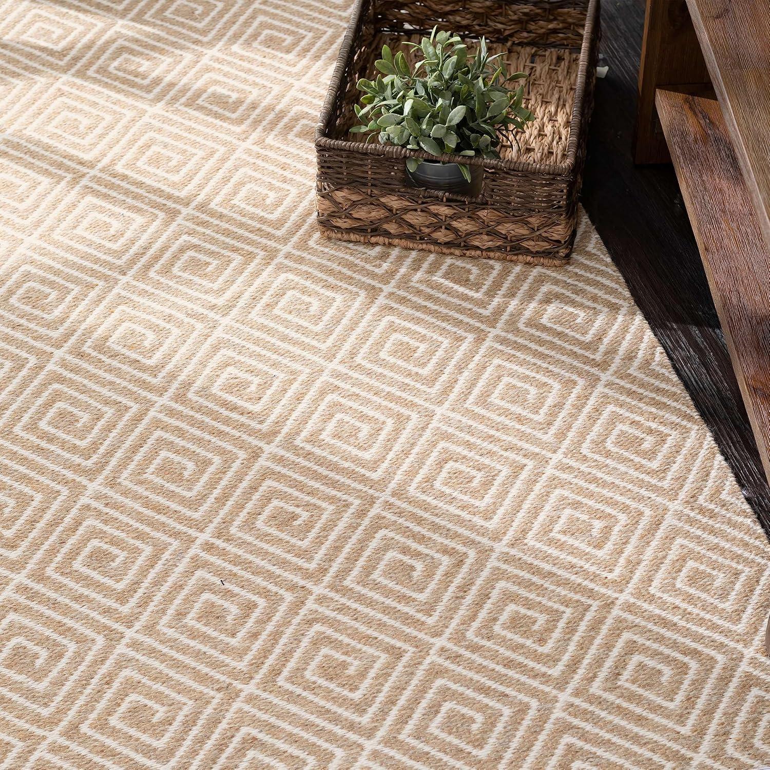 Geo Diamond Natural/Ivory Handwoven Wool Rug