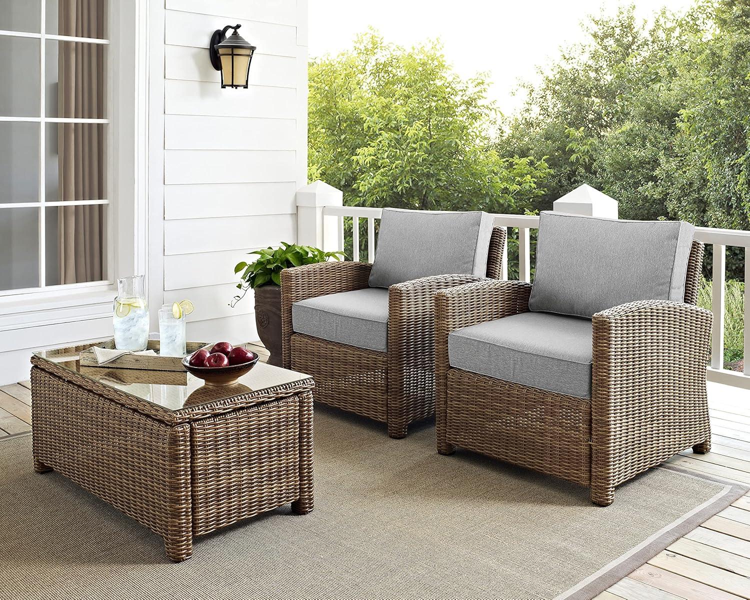 Bradenton 2pc Outdoor Wicker Armchair Set - Crosley