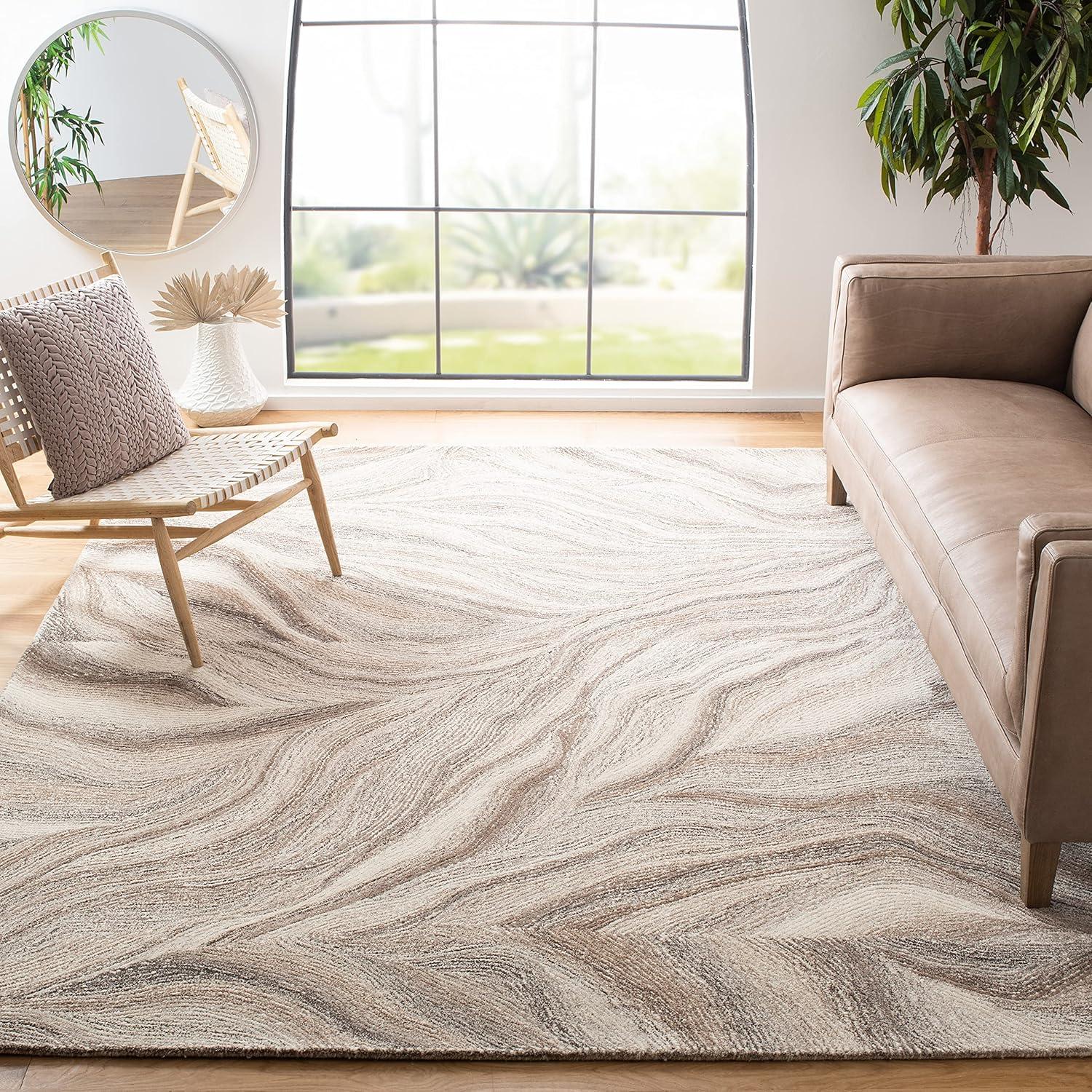 Metro MET505 Hand Tufted Area Rug - Ivory/Brown - 8'x10' - Safavieh.