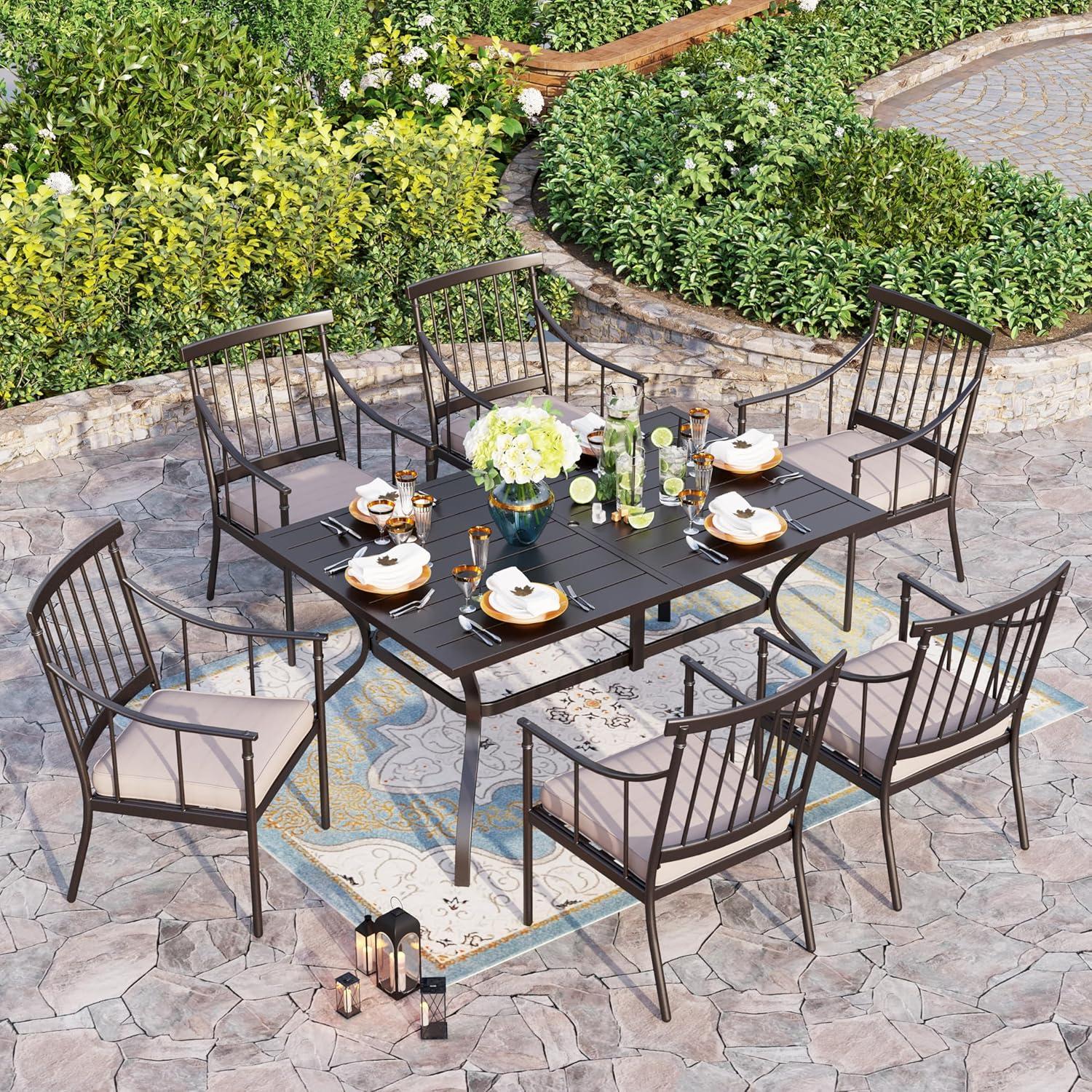 Argyri 6 - Person 60" Long Dining Set with Cushions