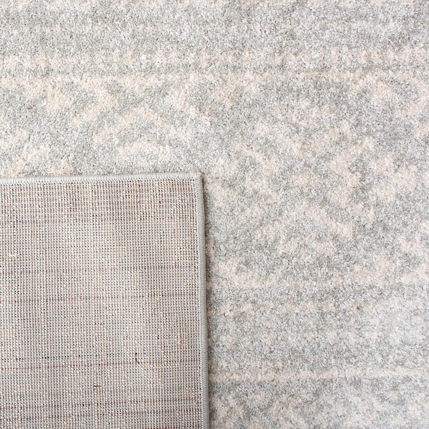 Tulum TUL272 Power Loomed Indoor Area Rug - Light Grey/Ivory - 6'7"x6'7" - Safavieh