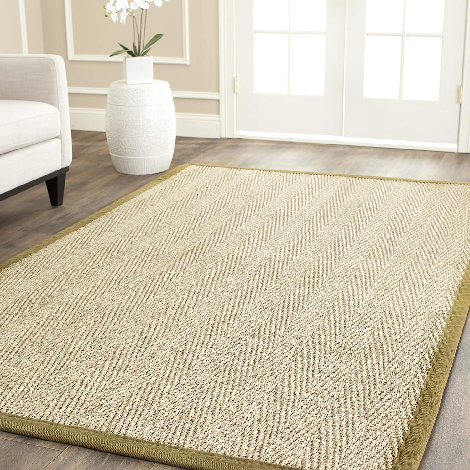 Natural Fiber NF115 Power Loomed Indoor Area Rug - Natural/Olive - 5'x8' - Safavieh