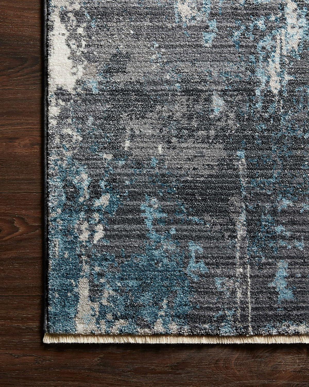 Loloi II Samra SAM-06 Charcoal / Sky Abstract Area Rug 5'-3" x 7'-9"