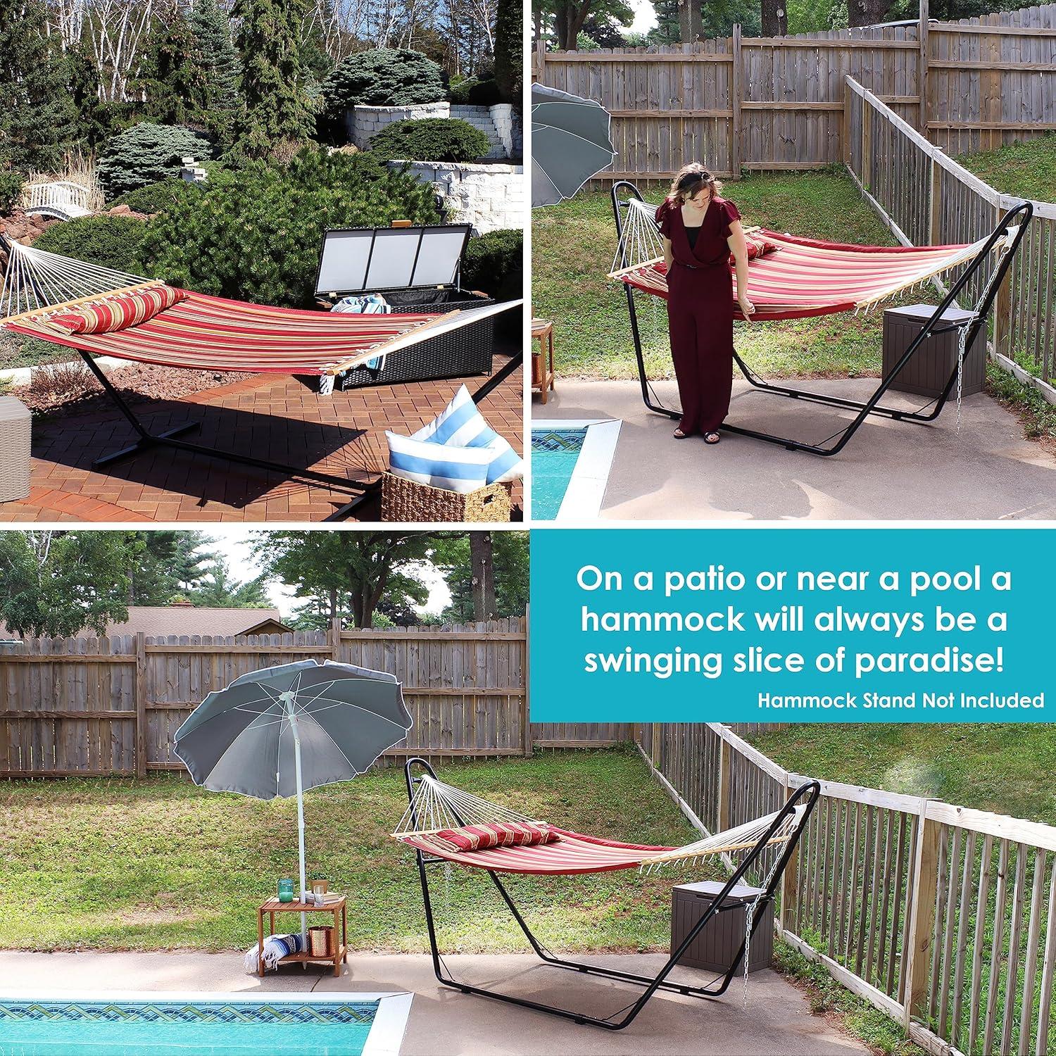 2-Person Quilted Polyester Spreader Bar Hammock