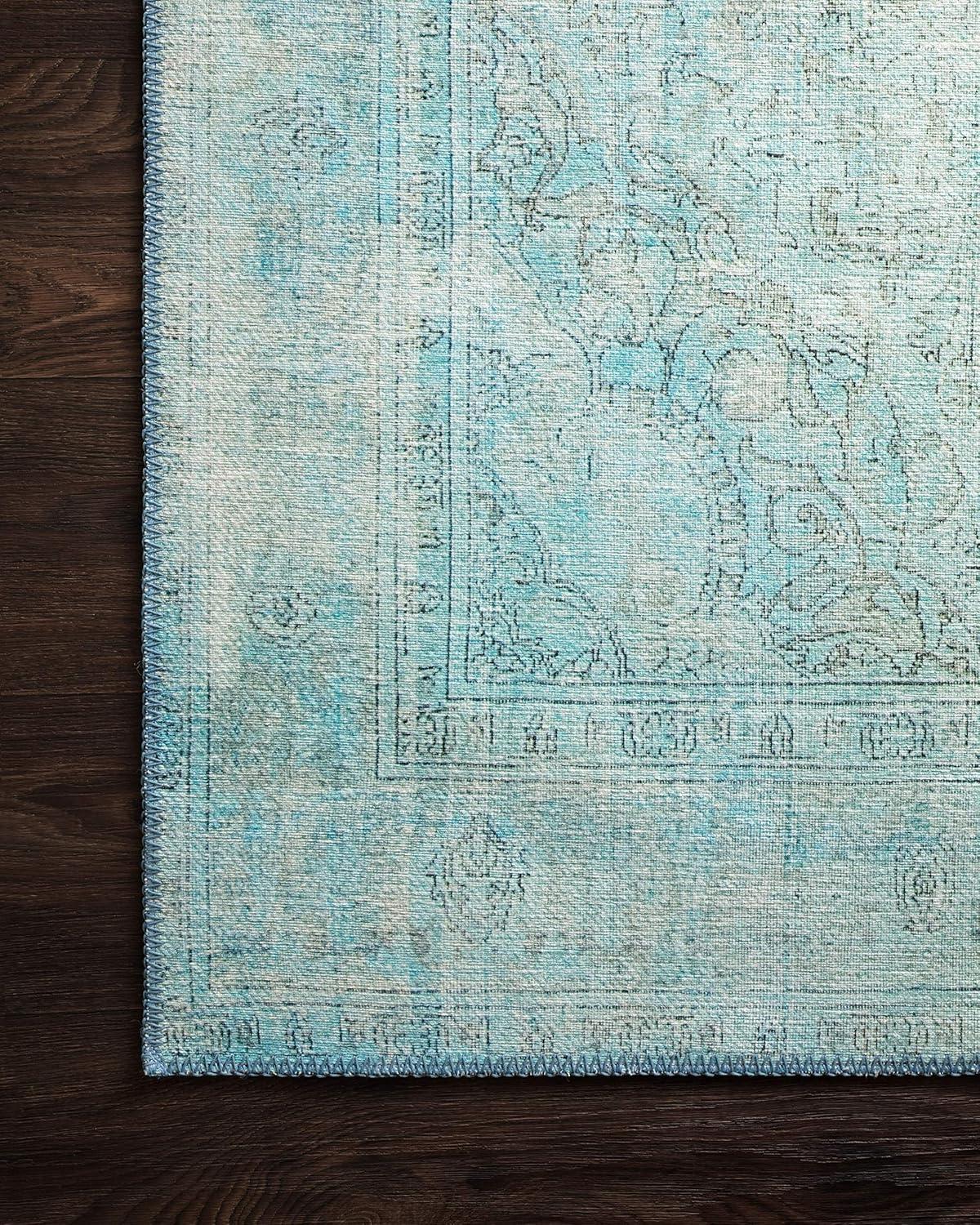 Loloi II Loren Collection LQ-08 Aqua Oriental Area Rug 5'-0" x 7'-6"