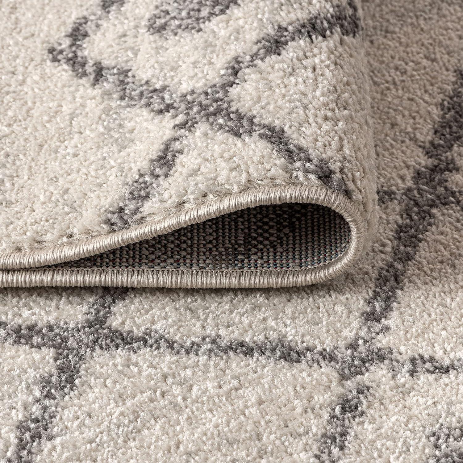 8'x10' Aksil Moroccan Beni Souk Area Rug, Cream/Gray - JONATHAN Y