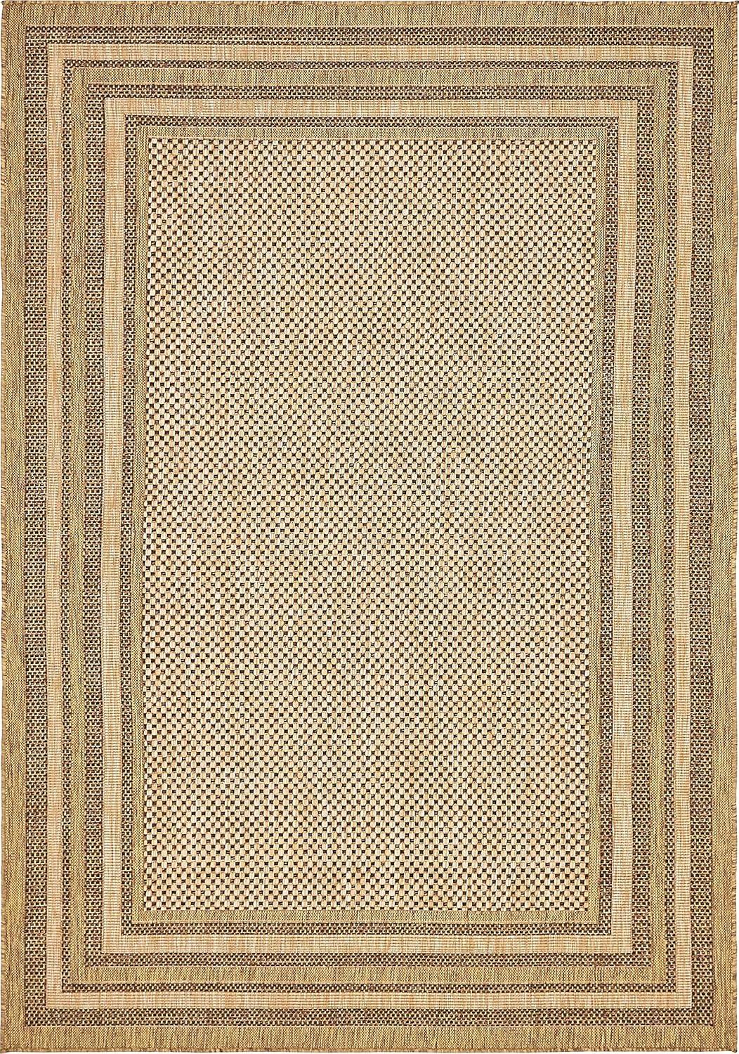 6' x 9' Reversible Multi-Brown Synthetic Outdoor Rug