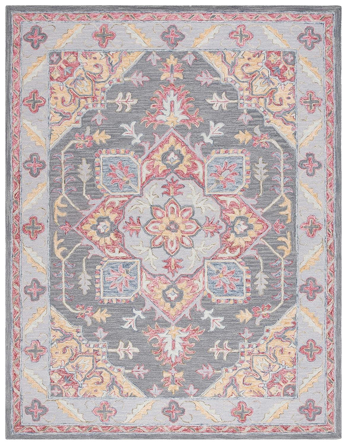 Metro MET352 Hand Tufted Indoor Area Rug - Ivory/Rust - 8'x10' - Safavieh