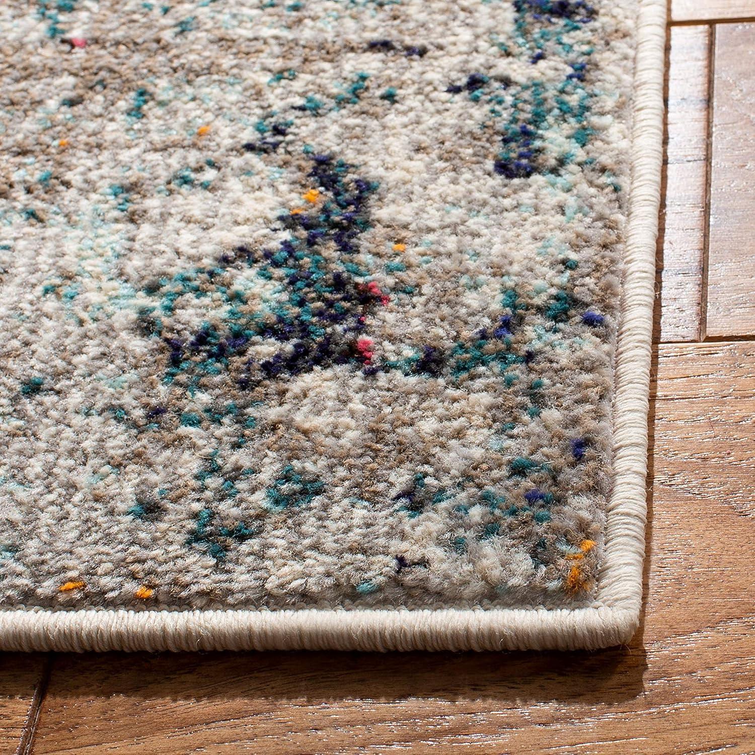 Madison MAD453 Power Loomed Indoor Runner Rug - Grey/Beige - 2'2"x14' - Safavieh