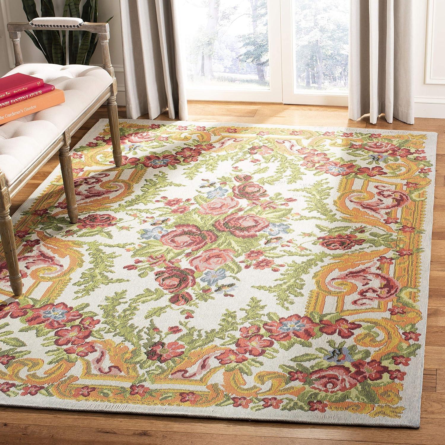 Classic Vintage CLV112 Power Loomed Area Rug - Ivory/Rose - 6'x9' - Safavieh..